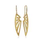 Shield Gold Earrings With Diamonds