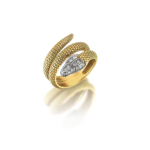 Diamond Head Gold Snake Ring