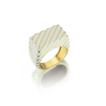 White Retro Gold Ring