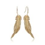 Lucky Feather Gold Earrings