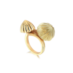 Double Dome Gold Ring Gold & Citrine